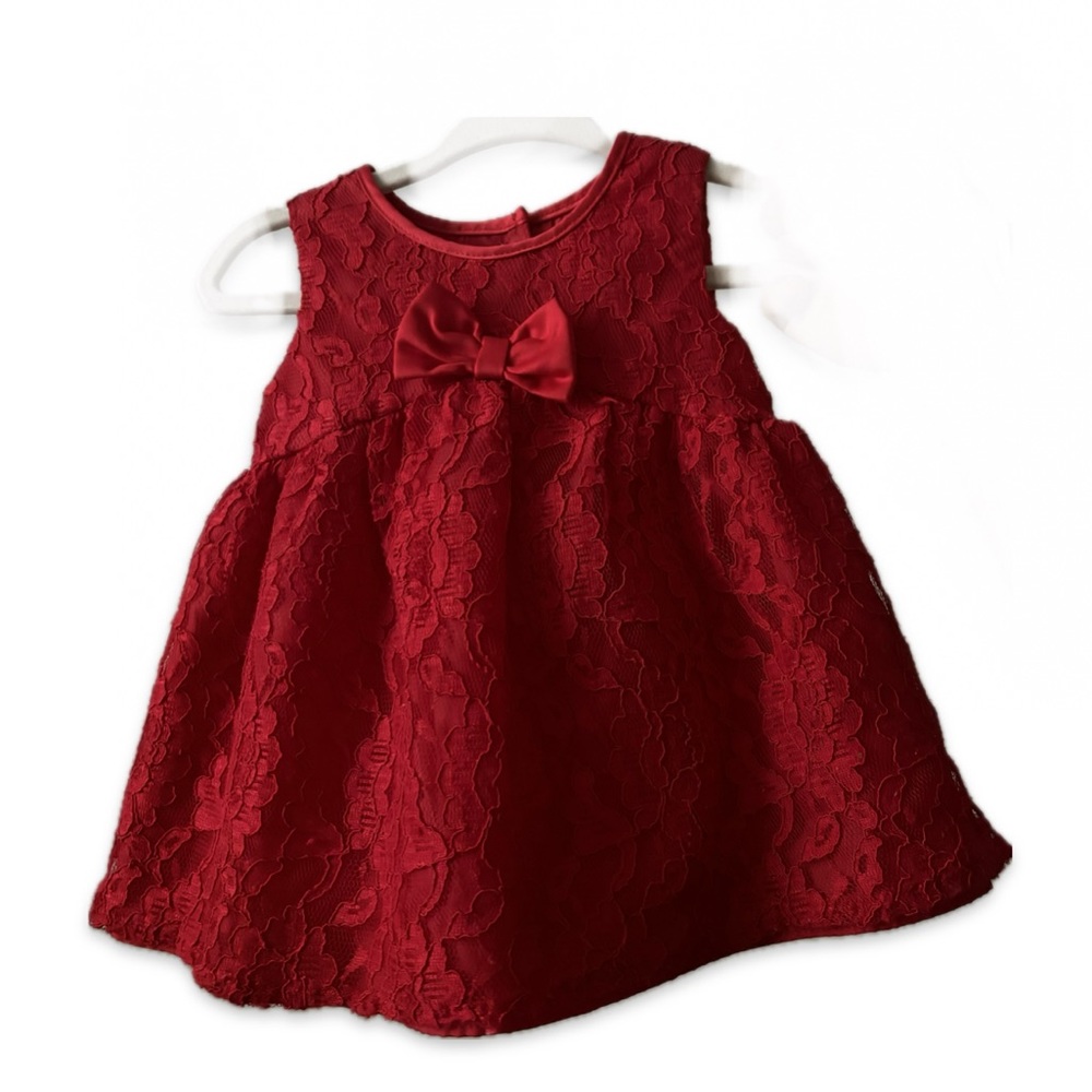 18- Wonder Nation EUC 0-3 Months, red lining baby dress